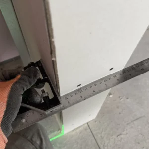 Try square checking the face of the nib is square to the wall on a drylined partition detail