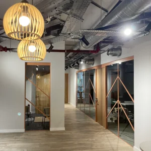 Internal glass partitions installed in a modern office fit-out