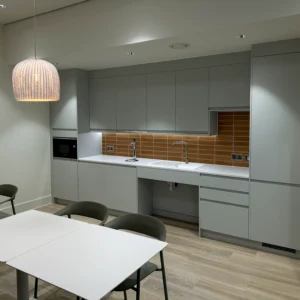Office tea point kitchenette completed as part of a commercial fit-out